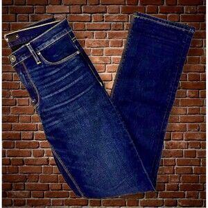 HUDSON Nico Mid-Rise Straight Dark Blue Stretch Full Length Jeans Requiem Sz 28